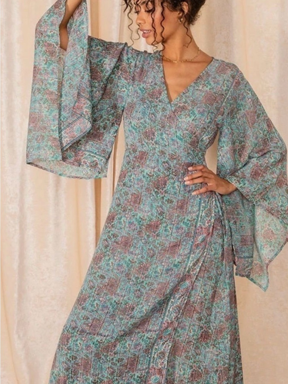 NWT Raga Kassie Kimono Style Teal Dress size Small
